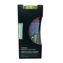 Starbucks Reusable Cold Cups Set of 5 - 24 Fl oz Multi Color - NEW Summer 2022 - £15.85 GBP