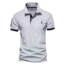 Mens Polo Shirt Animal Print T Shirts Men Casual Sport Short Sleeve T-shirt Grey - £27.27 GBP