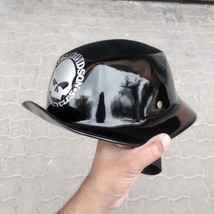 Motorcycle Helmet Bucket hat Style fiberglass custom Helmet Bike black HD - £172.33 GBP