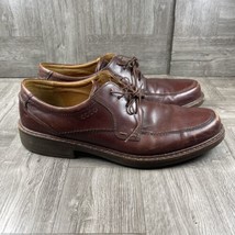 Ecco Men&#39;s burgundy Lace Up Leather Dress Shoe Sz 11.5 Extra wide EU45  - $32.60