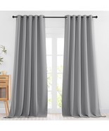 Nicetown Bedroom Blackout Curtains &amp; Drapes -, 2 Panels, Silver Grey, W6... - $57.94