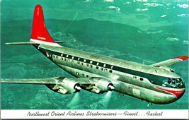 Northwest Orient Airlines Issued Boeing 377 Stratocruiser UNP Chrome Postcard D4 - £9.47 GBP