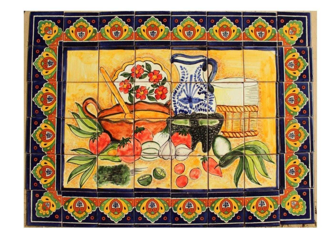 Mexican Talavera Mural HQ - Bodegon6 - - $289.00