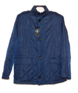 Hugo Boss Blue Shiny Men&#39;s Epaulettes Zipper Thin Lined Jacket Sz US 44 ... - £295.20 GBP