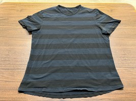 Lululemon Men’s Black/Blue Striped Short-Sleeve T-Shirt - XL - $21.99