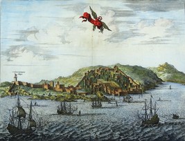 Morocco, Tanger/Tangier, antique view by Dapper/Van Meurs, 1668, Tanger - $124.64