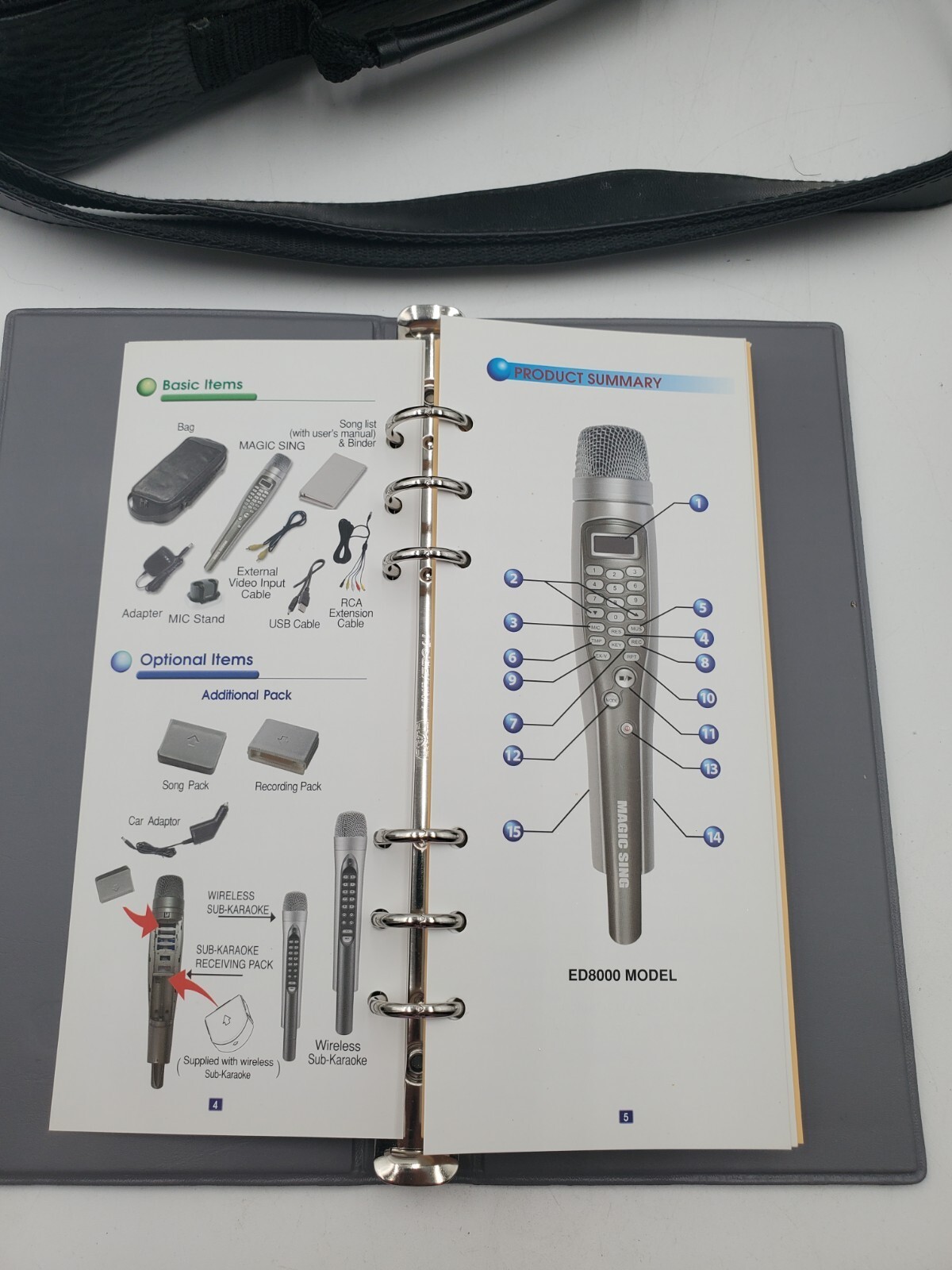 Magic Sing ED-8000 Karaoke Mic Microphone W/Case Cables Manual Book POWERS ON Item image 12