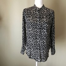 Renee C for Stitch Fix Eugene Print Long Sleeve Button Down Blouse Top NWT - $19.99