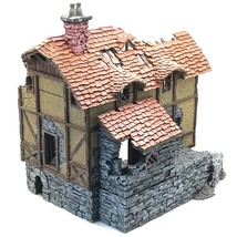 Ruined Water Mill 6 Painted Miniatures Building Tudor House - $175.00