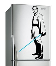 (12'' x 24'') Star Wars Vinyl Wall Decal / Obi Wan Kenobi with Blue Lightsaber D - £15.33 GBP