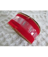 2-1/2&quot; Wide NOBLE RED Acetate Acrylic Wired RIBBON ROLL - 20 Yds. - £15.77 GBP