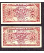 *1943 5 Francs Vijf Fran Cinq Francs Banknote 01.02.1943 VF - $12.63 CAD