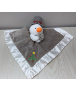 Baby Gund Snowman Lovey Security Blanket Gray white satin My First Chris... - £3.88 GBP