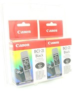 NEW IN BOX Canon BCI-21 BLACK Ink Cartridge TWIN PACK (2) ~ New Factory ... - £11.97 GBP
