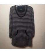 Soma Lounge Wear Brown Black Striped Lounging Short Gown Long Sleeve Sz ... - $259.98 MXN