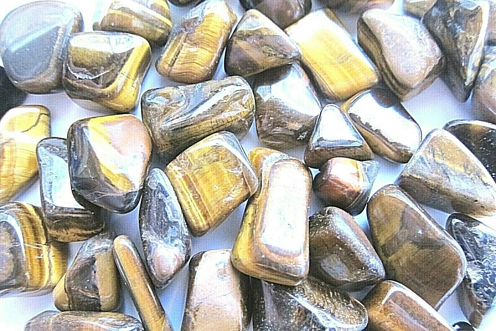 One XL Golden Tiger Eye Tumbled Stone 30-40mm Healing Crystal Solar Plexus - $1.67