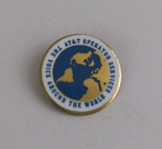 Vintage AT&amp;T Operator Services Voice Around The World Lapel Hat Pin - $7.28