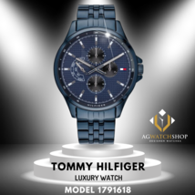 Tommy Hilfiger Hombres Cuarzo Acero Inoxidable Esfera Azul 46mm Reloj 1791618 - $121.90