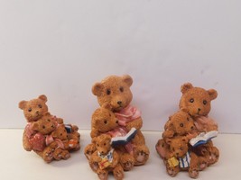 3 Bears Set Figurine with Cubs Collectible Table Top boxed - $21.77
