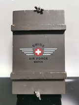Vintage Swiss Air Force Watch Empty Collectible Wooden Box ALN 001-3025.07 - $526.31 MXN