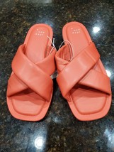 A New Day Pink Women&#39;s Daisy Crossband Coral Slide Slip-On Sandals Size 8 - $28.00