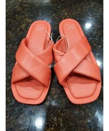 A New Day Pink Women&#39;s Daisy Crossband Coral Slide Slip-On Sandals Size 8 - $38.29 CAD