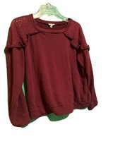 Lily White womens blouse SIZE XL Purple Lace, cold shoulder Long sleeves - £9.13 GBP