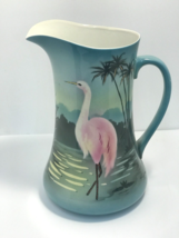 Parrott and Company Coronet Ware Bird Crane? Pitcher Made in England 1930&#39;s - $74.25