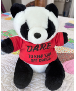 Vintage  DARE To Keep Kids Off Drugs Shirt 9&quot; plush panda bear teddy - $275.97 MXN