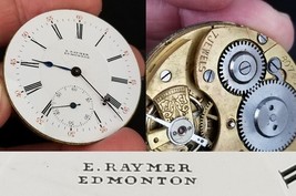 E. Raymer Edmonton pocket watch movement face hands 7j 1 5/8&quot; 1800&#39;s - $569.79 MXN
