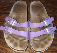 Women&#39;s birkenstocks size 40 purple in good used condition slip on - £54.60 GBP