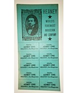 1920&#39;s Heaney Magician Show Ticket Sheet W/ 10 Perforated Tickets Attach... - £7.94 GBP