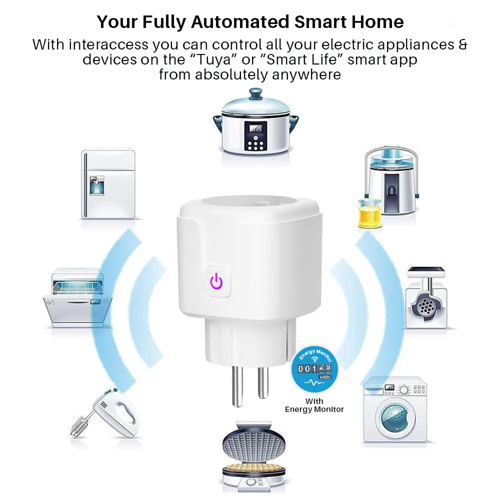 House Home Smart A WiFi Socket EU 16A Power Monitor Timing Function Tuya SmartLi - £19.81 GBP