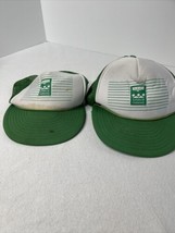 Lot 2 Superior Farming Hat Trucker SnapBack vtg green cap mess Tractor nissin - £13.16 GBP