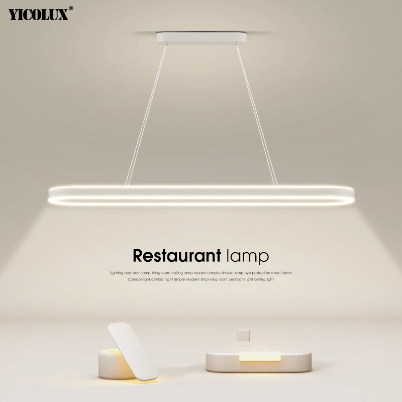 Simple White Long New Modern LED Chandelier Lights Living Dining Room Be... - $115.20+