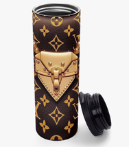 Luxury Purse-Look Tumbler | Brown/Gold | 17oz Sterling Steel Tumbler | F... - $32.00