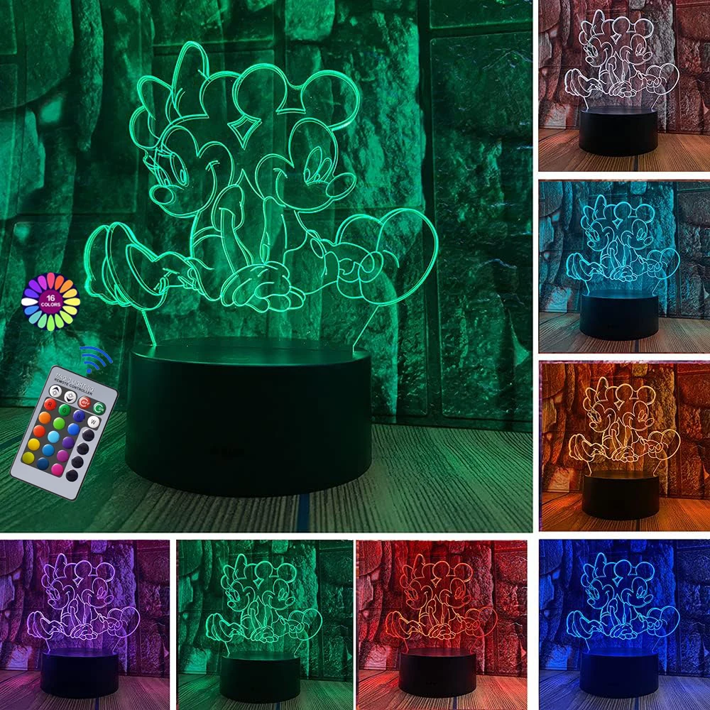 Anime 3d acrylic night light with remote 16 colors usb powered bedroom decoration table thumb200