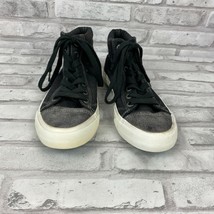 Blowfish Malibu High Top Sneakers Black White Silver Glitter Toe Size 7 - £14.06 GBP