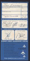 1966 PANAM Boarding pass leaving Los Angeles International Airport - $9.95