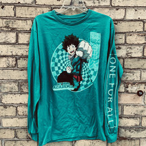 My Hero Academia One For All Men&#39;s M Long Sleeve Teal Blue T-Shirt - £13.14 GBP