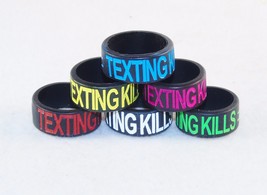 Silicone Thumb Bands : &quot;Texting Kills&quot; ~ Package of 12, Assorted Random Colors - £5.38 GBP