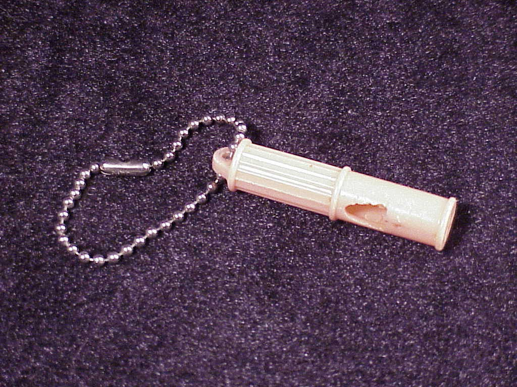 Primary image for Vintage Toy Dime Store Pink Plastic Whistle, with chain