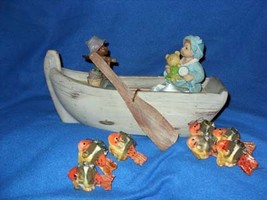 Vintage Pottery Fishing Boat and Accessories - $35.00