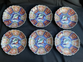 set of 6 antique chinese or japanese porcelain imari plates. Marked 6 - £624.16 GBP