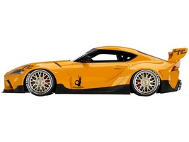 Toyota Pandem GR Supra V1.0 Yellow with Graphics 1/18 Model Car by Top S... - $187.16