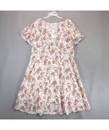 NWT Agnes Orinda Pink Floral Satin Dress Plus Size 1X Flutter Sleeve Cot... - €23,90 EUR