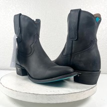 NEW Lane PLAIN JANE Black Short Cowboy Boots Sz 7.5 Western Ankle Leather Zipper - £147.96 GBP