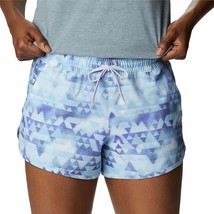 Columbia Bogata Bay Stretch Shorts Womens L Purple Blue UPF 50 NEW - $29.57