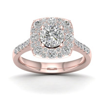 Authenticity Guarantee 
14K Rose Gold 1 3/4ct TDW Diamond Halo Engagement Ring - £2,893.12 GBP