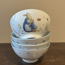 Set of 4 Beatrix Potter “Peter Rabbit” Porcelain Bowls Easter Spring New - $64.99